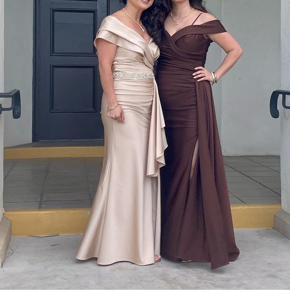 Elegant One-Shoulder champagne  Evening Dress